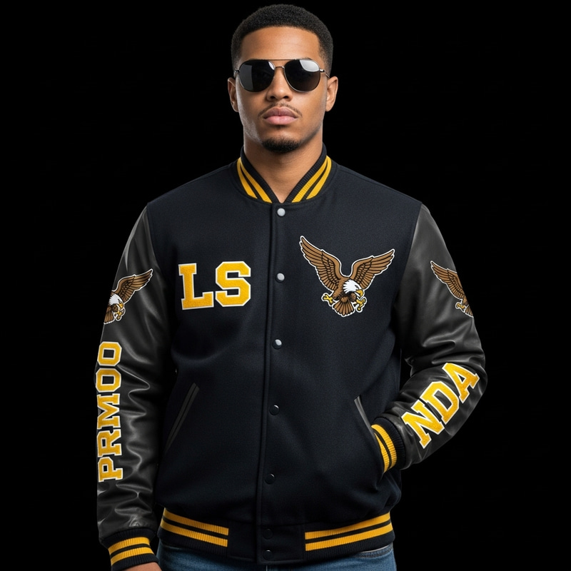 Custom Hoodie Design with Eagle and LS Initials