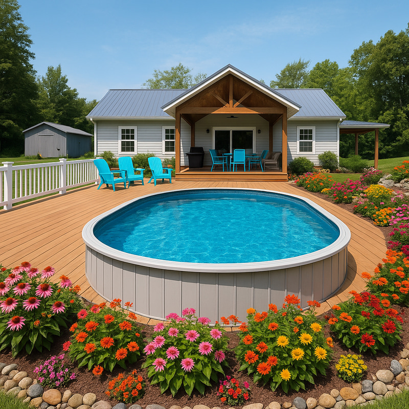 Backyard Pool Oasis: Oval Above Ground Pool Ideas Backyard Pool Oasis: Oval Above Ground Pool Ideas