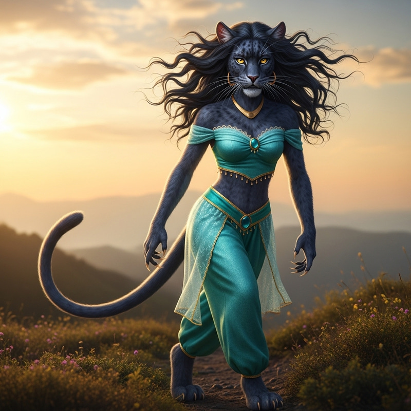 Realistic Princess Jasmine Look-Alike Panther Realistic Princess Jasmine Look-Alike Panther