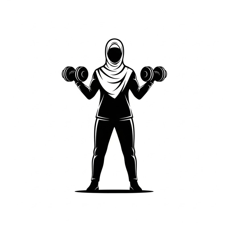 Empowered Hijab Sportswoman Logo Design