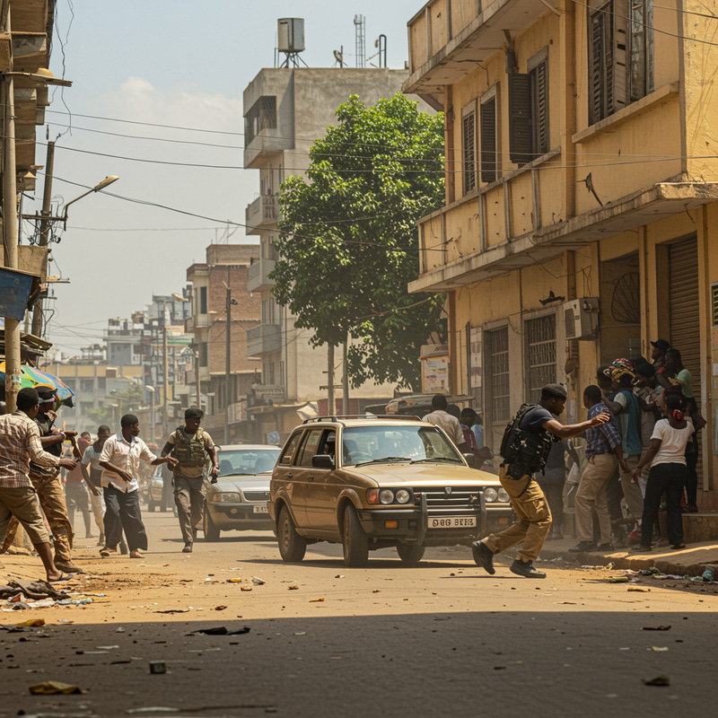 Action Movie Scene Filmed in Abidjan