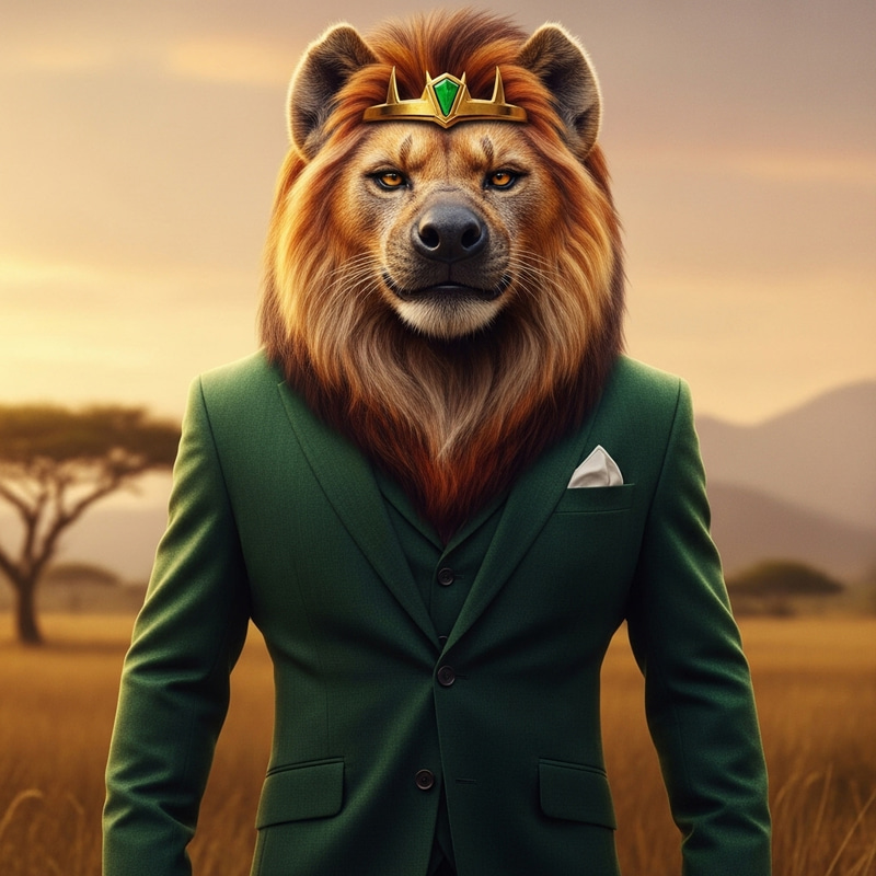 Hyena in Green Suit - The Lion King Style Art Hyena in Green Suit - The Lion King Style Art