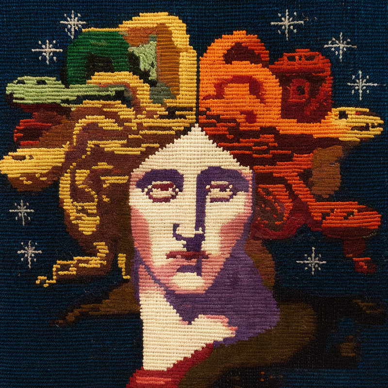 Embroidery of Caravaggio's Medusa Painting