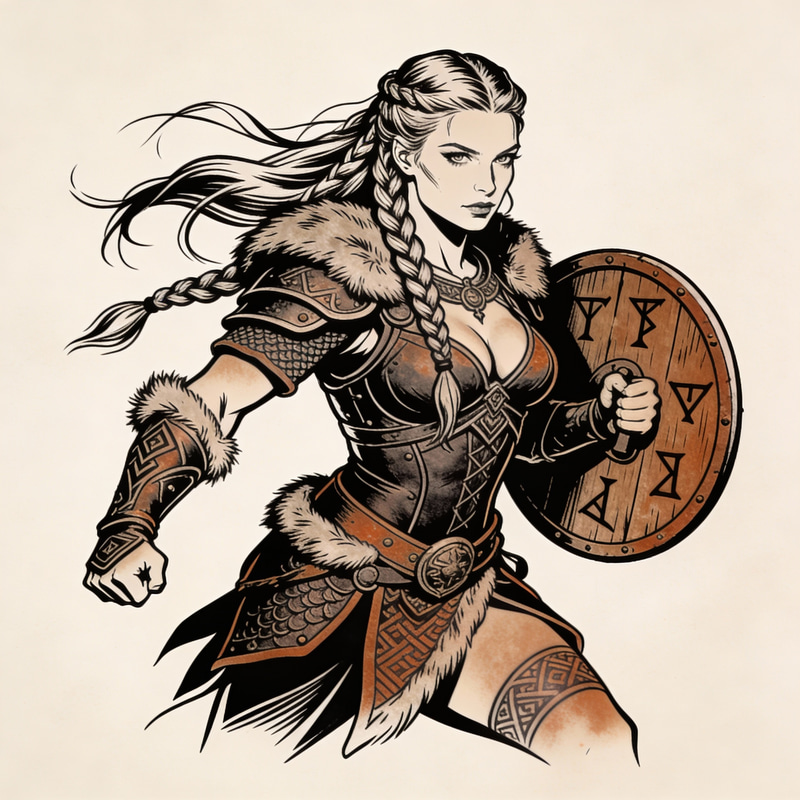 Nordic Valkyrie Forearm Tattoo Design