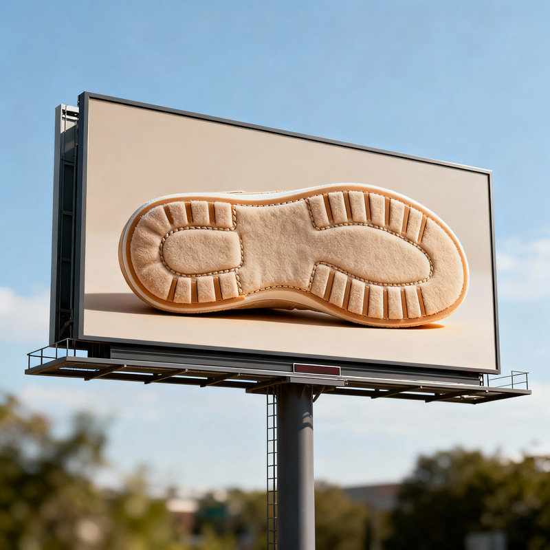 Realistic Billboard Featuring Comfortable Soles Realistic Billboard Featuring Comfortable Soles