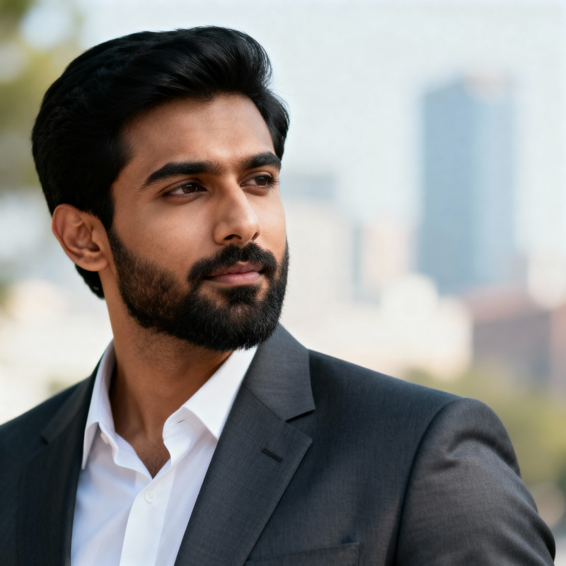 Confident Businessman Portrait in Modern Suit