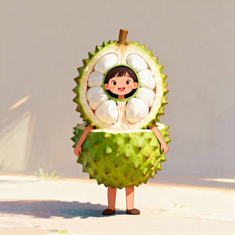 Girl in Soursop Fruit Costume