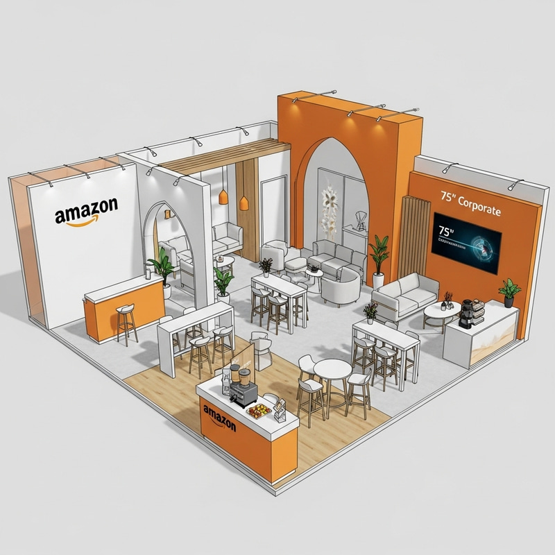 3D Exhibition Design Sketch with Arabic Arch 3D Exhibition Design Sketch with Arabic Arch