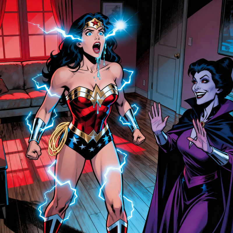 Wonder Woman vs Evil Witch: Epic Battle Scene Wonder Woman vs Evil Witch: Epic Battle Scene
