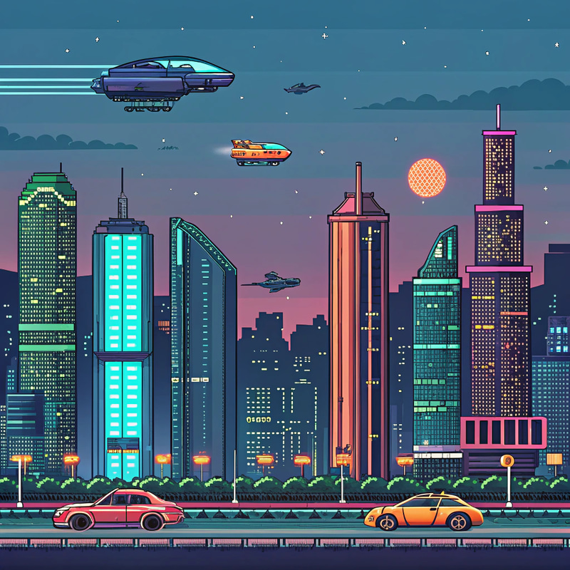 Futuristic City Pixel Art - Stunning Designs