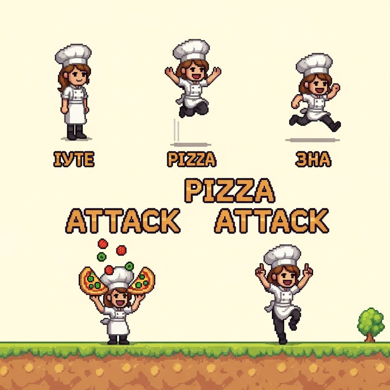 Pixel Art Pizza Chef Sprite Sheet for Games Pixel Art Pizza Chef Sprite Sheet for Games