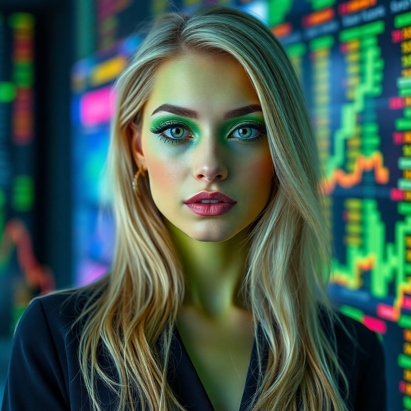 Futures Market Trader: Blonde with Green Makeup
