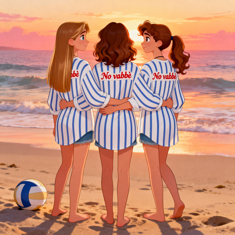 Magical Sunset Embrace: Disney-Inspired Art