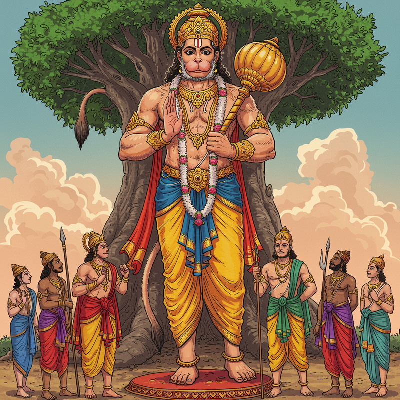 Majestic Lord Hanuman: A Colorful Representation Majestic Lord Hanuman: A Colorful Representation