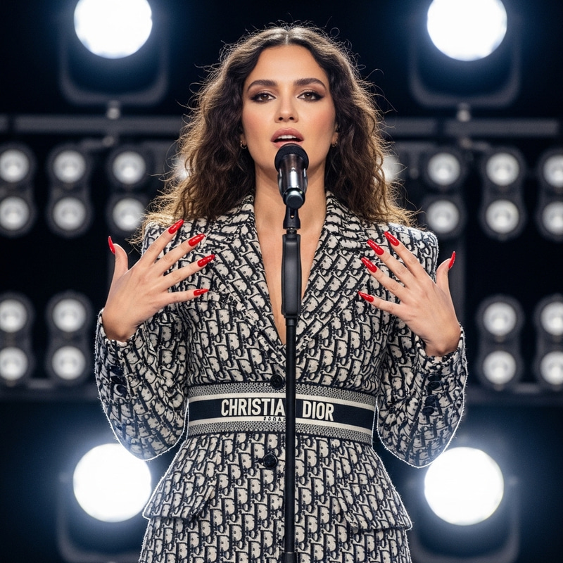 Realistic Singer in Christian Dior Fashion