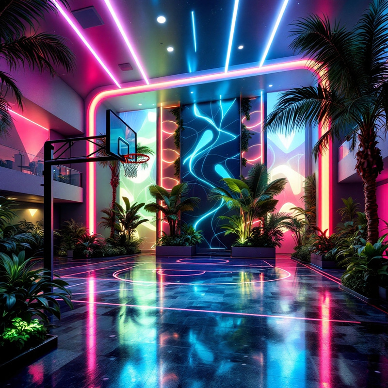Neon Basketball Court: A Vibrant Game Experience Neon Basketball Court: A Vibrant Game Experience