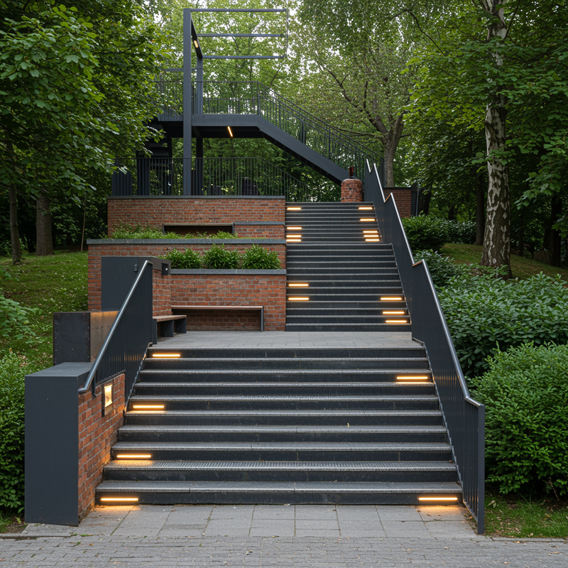 Innovative Industrial Staircase Design for Parks Innovative Industrial Staircase Design for Parks