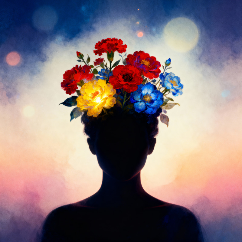 Surreal Floral Silhouette Art - Dreamy Digital Creation