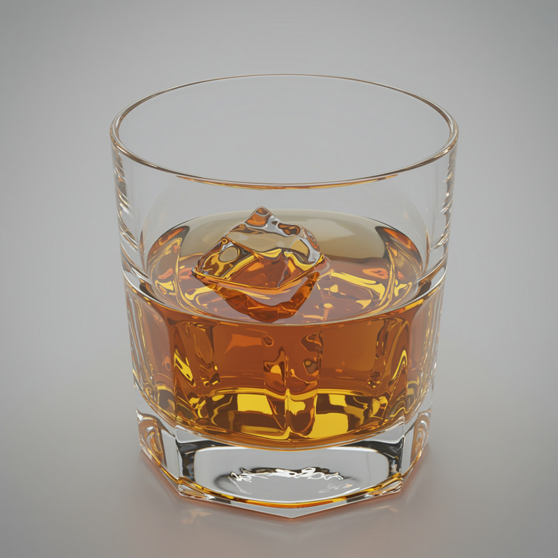 Half-Filled Knit Whiskey Glass Illustration Half-Filled Knit Whiskey Glass Illustration
