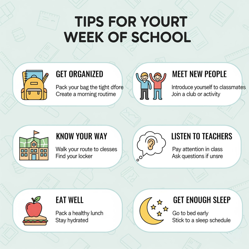 School Tips for the First Week: Infographic Guide School Tips for the First Week: Infographic Guide