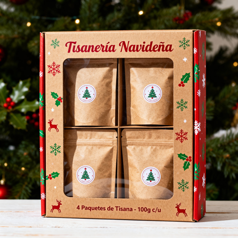 Christmas-Themed Tea Package with Window Box Design Christmas-Themed Tea Package with Window Box Design