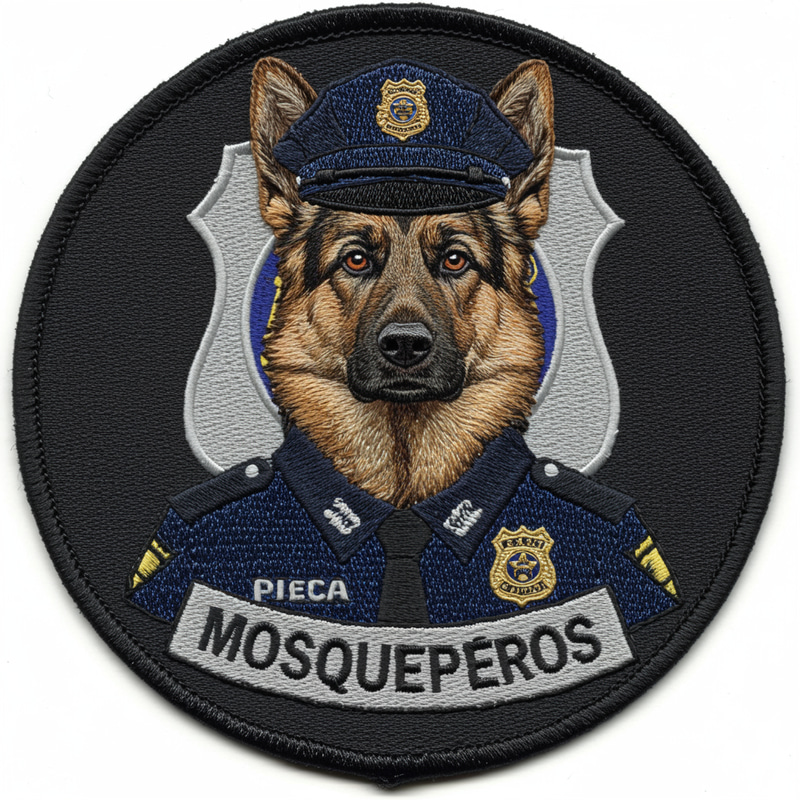 Police Patch Design Featuring Dog - Mosqueperros