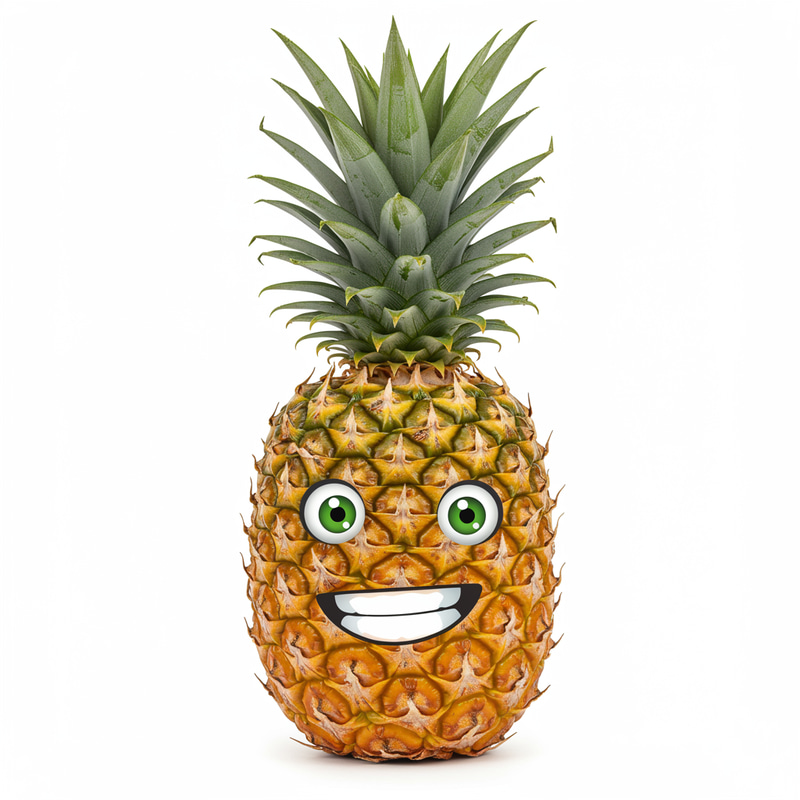 Cool Pineapple Fruit with Eyes and Mouth Cool Pineapple Fruit with Eyes and Mouth