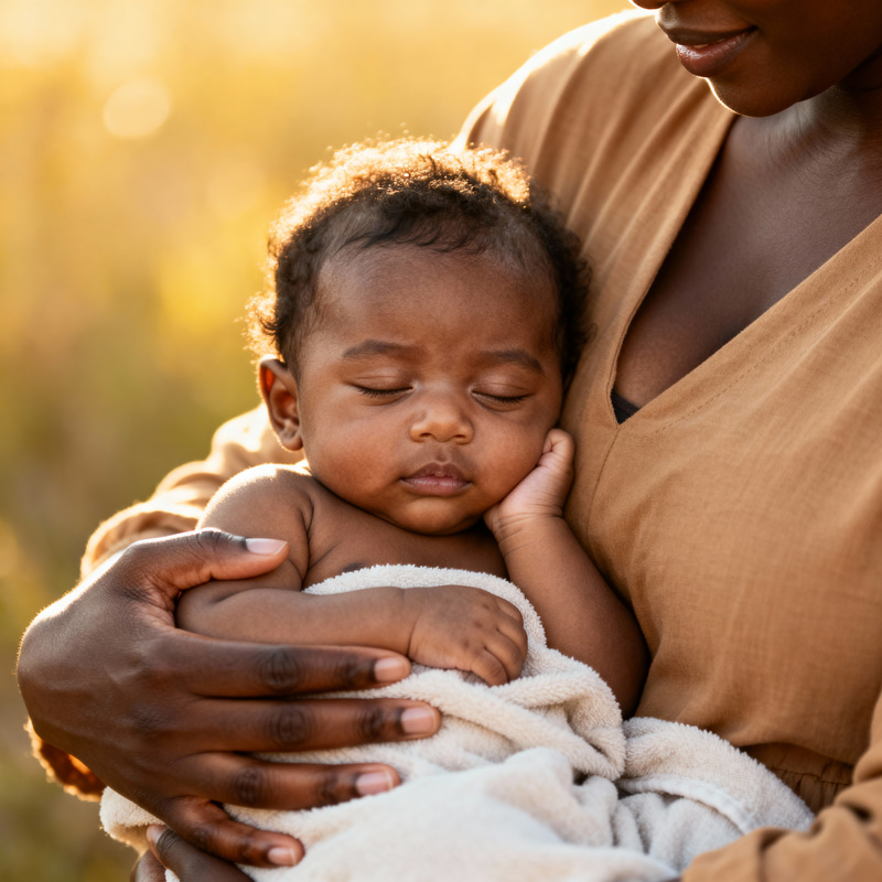 Black Woman Holding Her Baby - A Touching Moment Black Woman Holding Her Baby - A Touching Moment