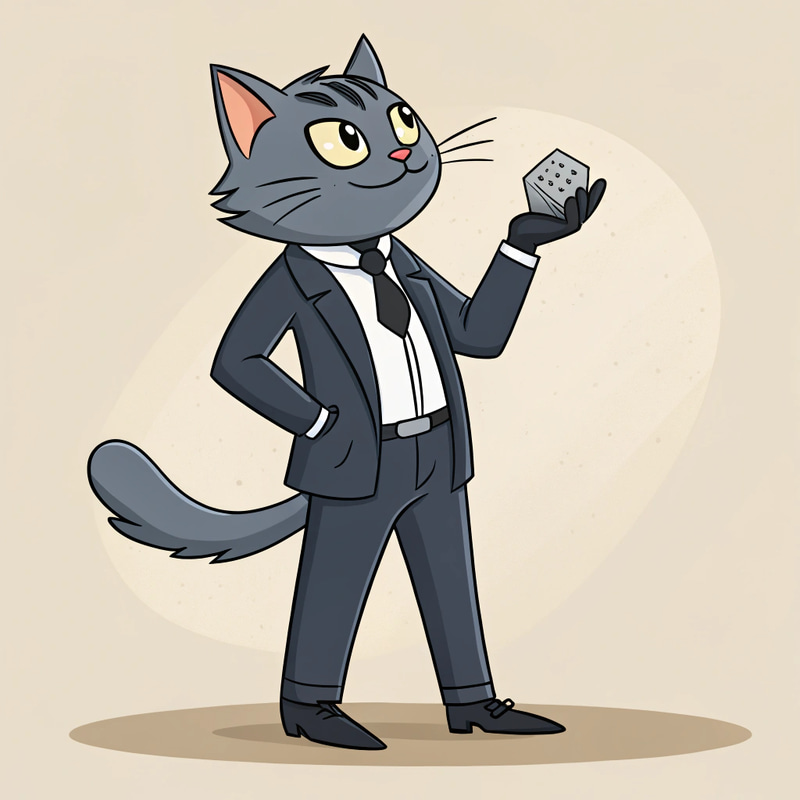 Sigma Chad Cat in Suit Holding Pumice Stone Sigma Chad Cat in Suit Holding Pumice Stone