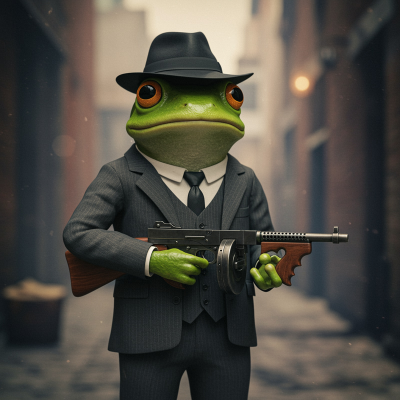 Elegant Mafia Frog in Stylish Suit Elegant Mafia Frog in Stylish Suit