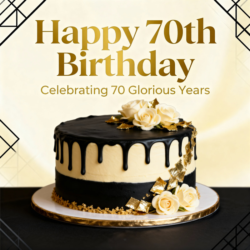 Elegant 70th Birthday Celebration Invitation Elegant 70th Birthday Celebration Invitation