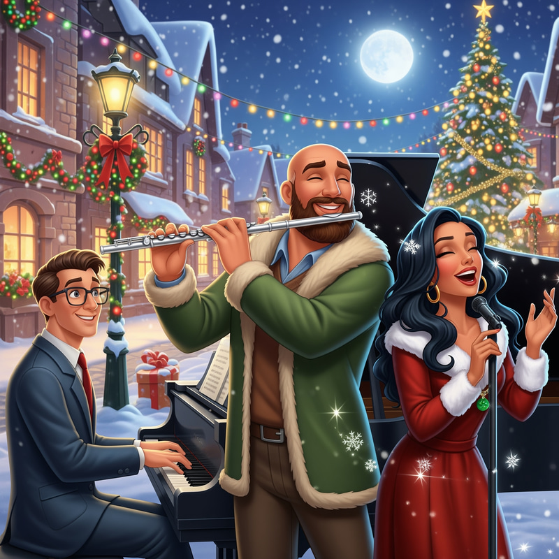 Disney-Style Christmas Trio Music Poster Disney-Style Christmas Trio Music Poster