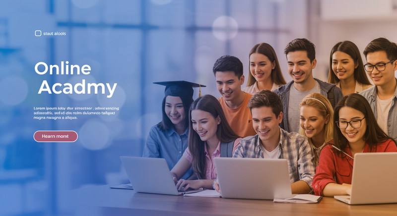 Online Academy Homepage Banner Design Online Academy Homepage Banner Design