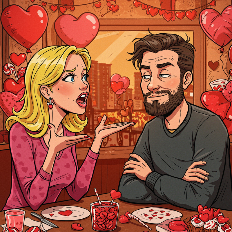 Valentine's Day Comedy: A Couple's Quirky Dispute Valentine's Day Comedy: A Couple's Quirky Dispute