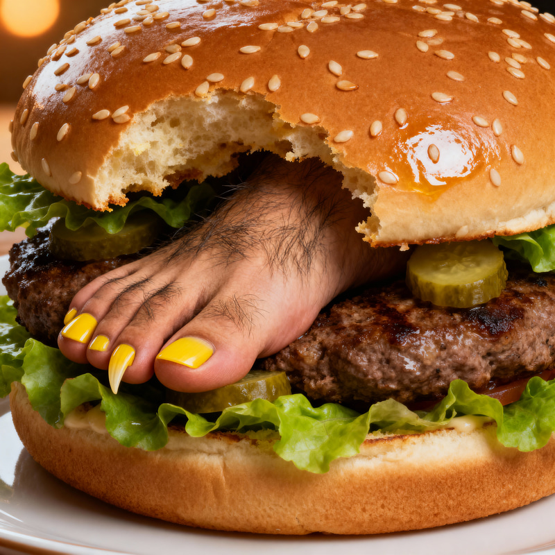 Juicy Burger with Creative Toppings