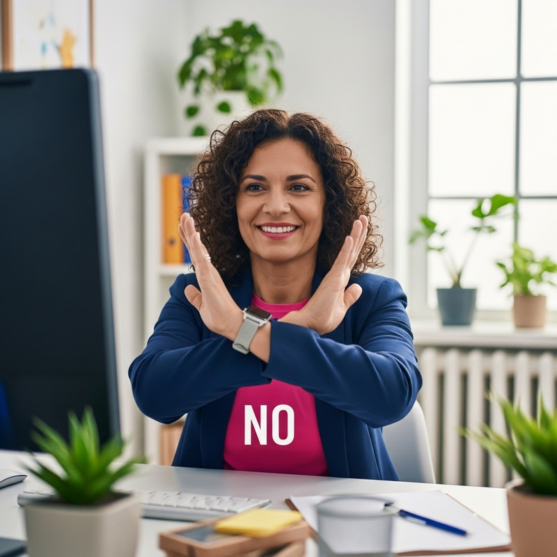 Kind Developer Refusing with a Smile Kind Developer Refusing with a Smile