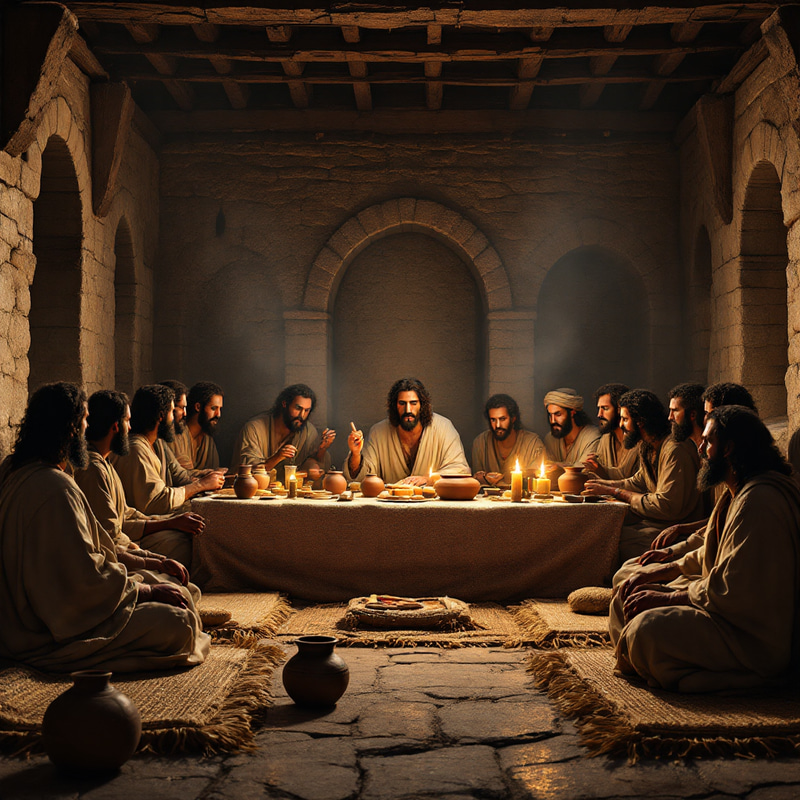 Photorealistic Last Supper in Ancient Jerusalem