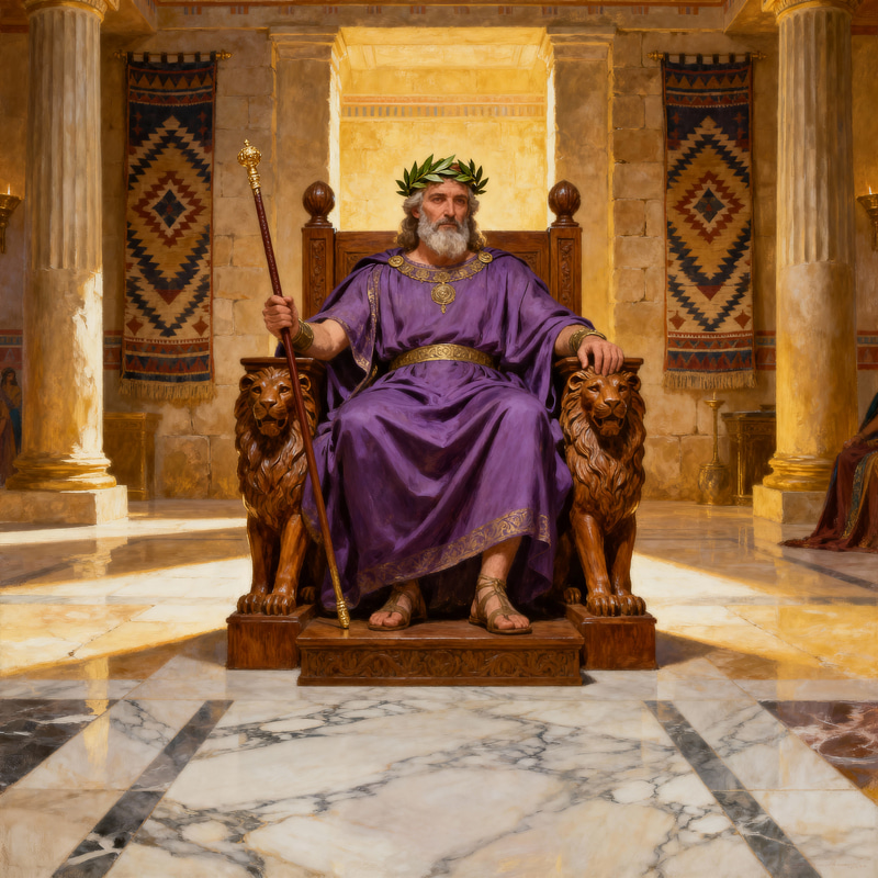 King Herod on His Throne - Biblical Artwork King Herod on His Throne - Biblical Artwork