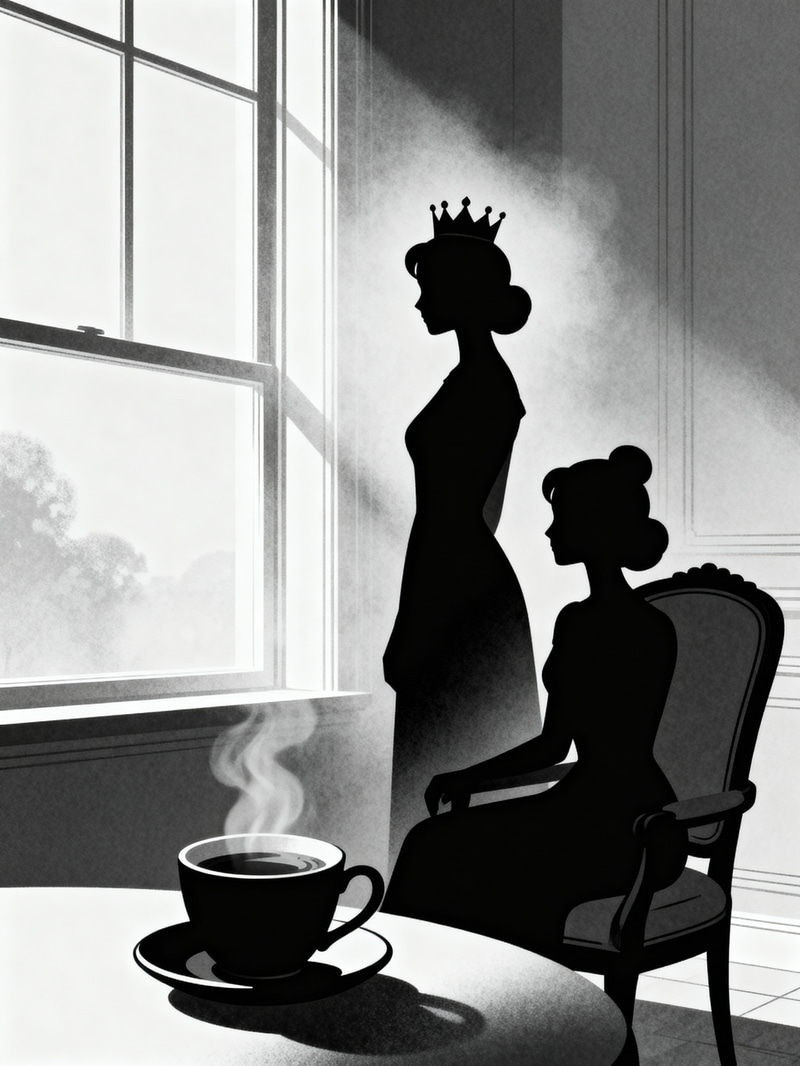 Black Queen Silhouette Art with Crown