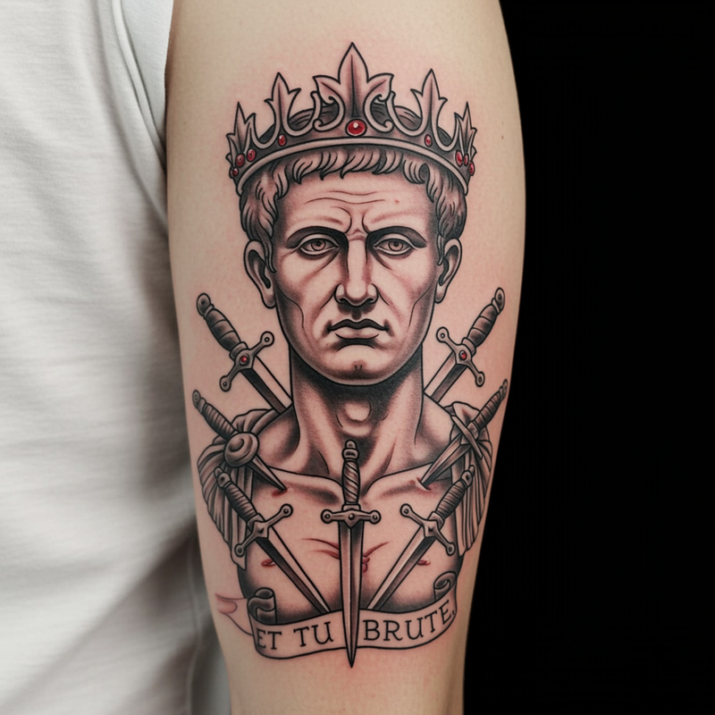 Julius Caesar Tattoo Design with Betrayal Theme Julius Caesar Tattoo Design with Betrayal Theme
