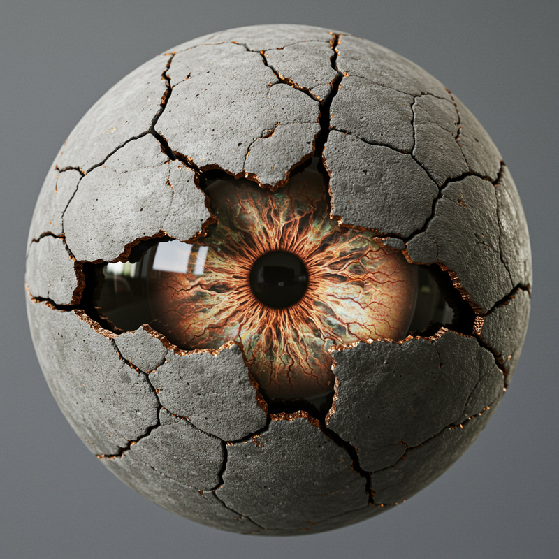 Concrete Eyeball Lens Art - Unique Design