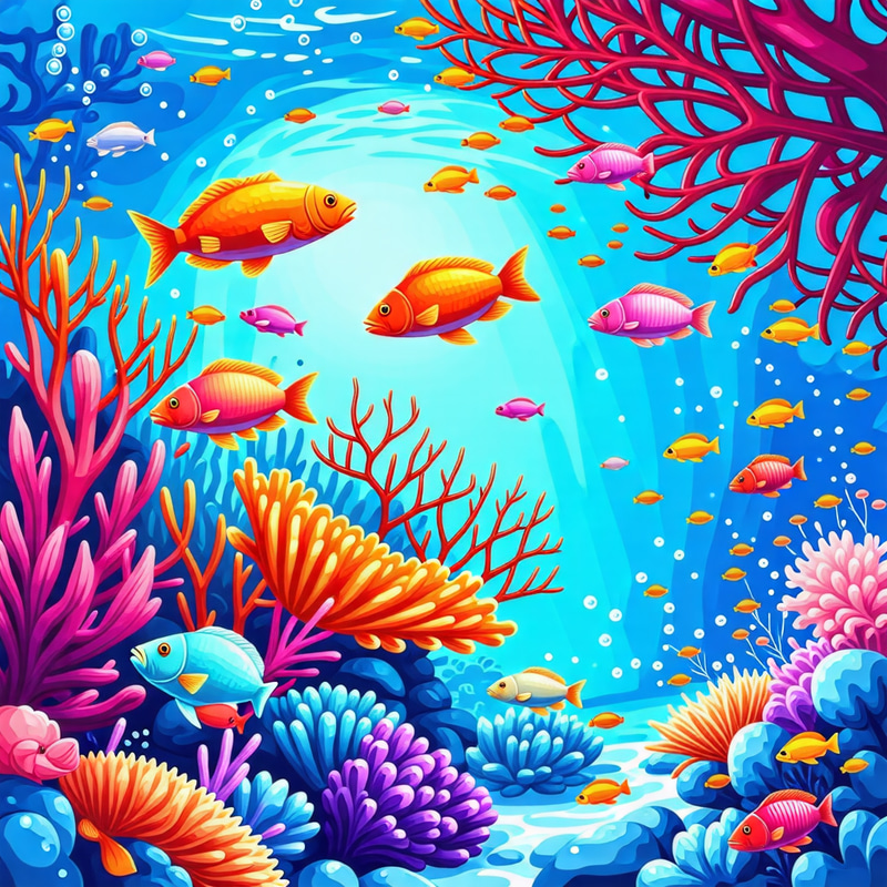 Enchanting Underwater Coral Reef Art Enchanting Underwater Coral Reef Art