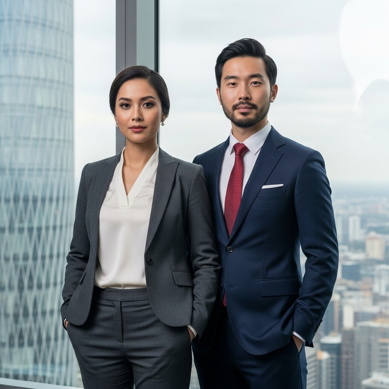 Classy Muslim Boss Lady with Stylish Gentleman Classy Muslim Boss Lady with Stylish Gentleman