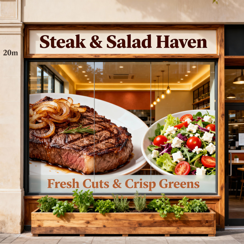 Restaurant Shopfront Design for Steak & Salad Restaurant Shopfront Design for Steak & Salad