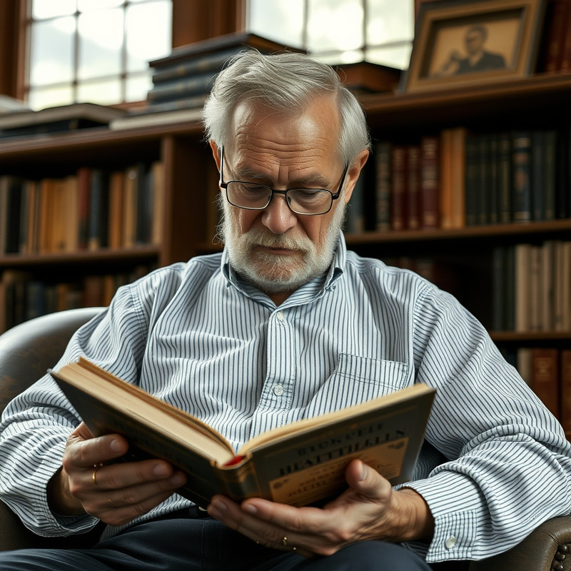 Wise Reads: Older Man Enjoys Great Books Wise Reads: Older Man Enjoys Great Books