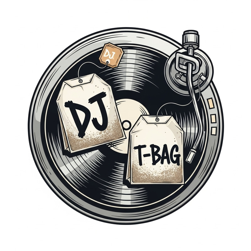 DJ Logo Design - Turntable & Vinyl T Bag DJ Logo Design - Turntable & Vinyl T Bag