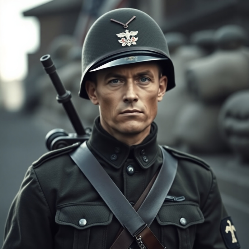 World War 2 German Soldier in Battle Uniform World War 2 German Soldier in Battle Uniform