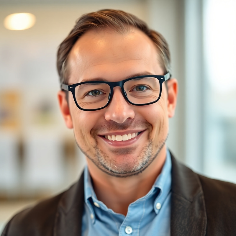 Happy Employed Man with Glasses Happy Employed Man with Glasses