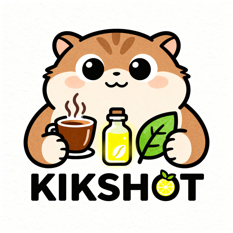 KIKSHOT Cute Mascot Logo Design for Beverages KIKSHOT Cute Mascot Logo Design for Beverages