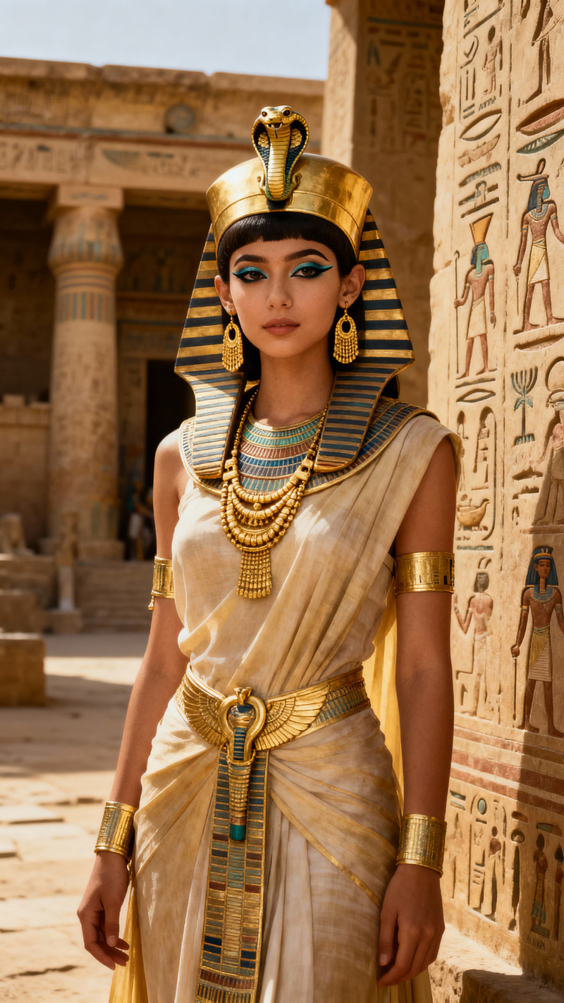 Ancient Egyptian Pharaonic Girl in Royal Attire Ancient Egyptian Pharaonic Girl in Royal Attire